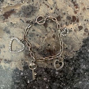 2/$10 Heart & Key Charm Bracelet
